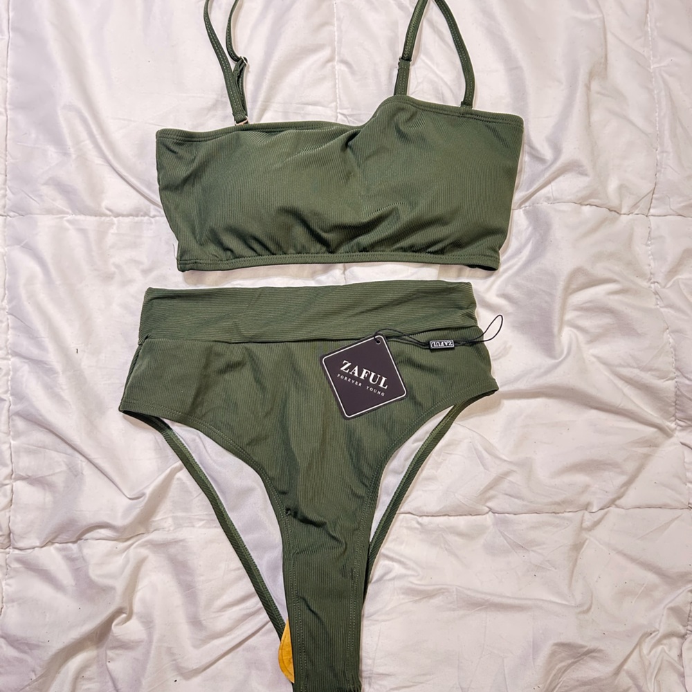 Zaful Deep Green Bikini Set